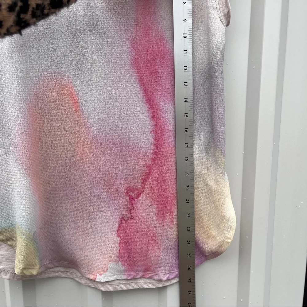 Anthropologie Blouse Tie Dye Tuscany Boatneck Gray Sleeveless Tunic Womens S - Picture 9 of 12